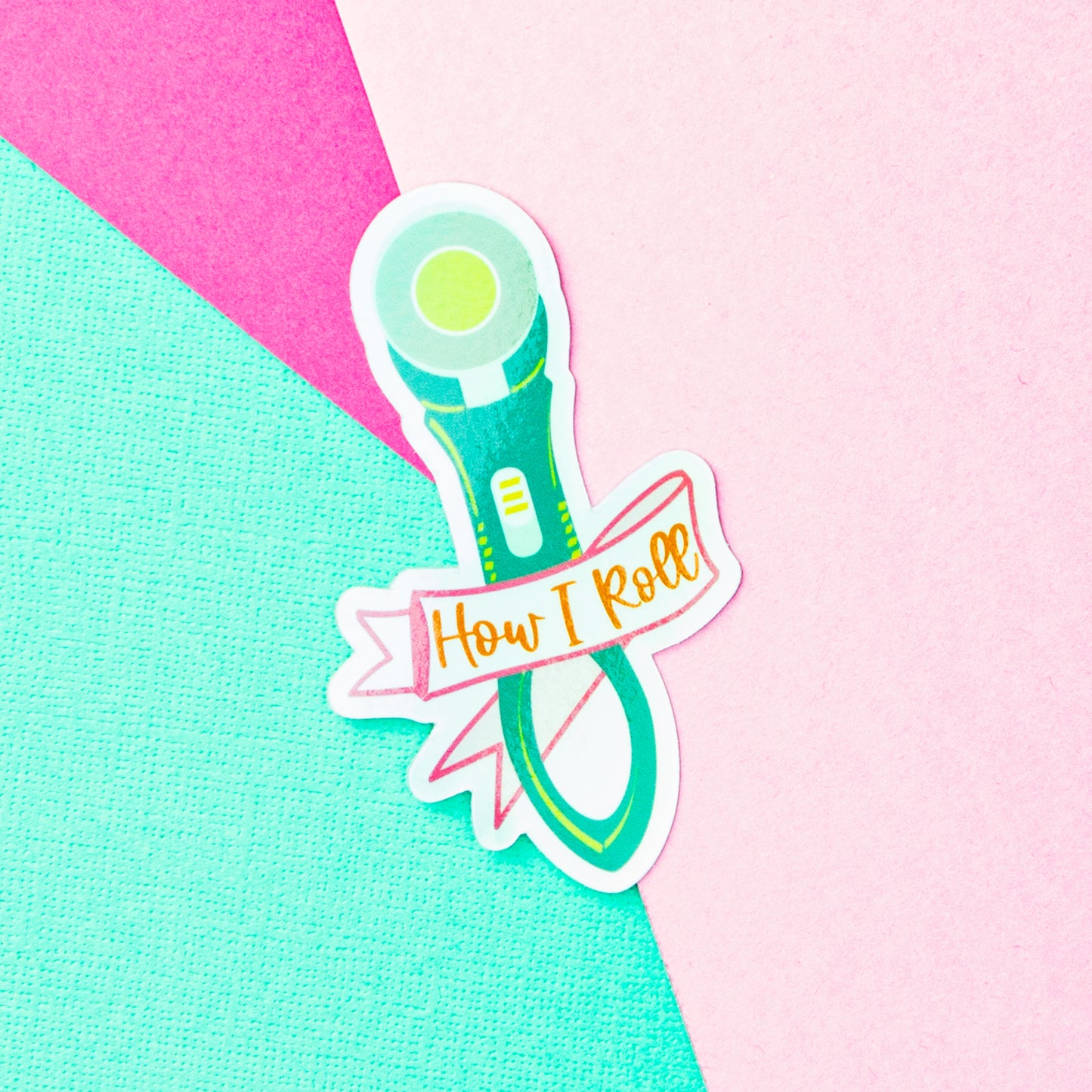 Rotary Cutter "How I Roll" Vinyl Sticker