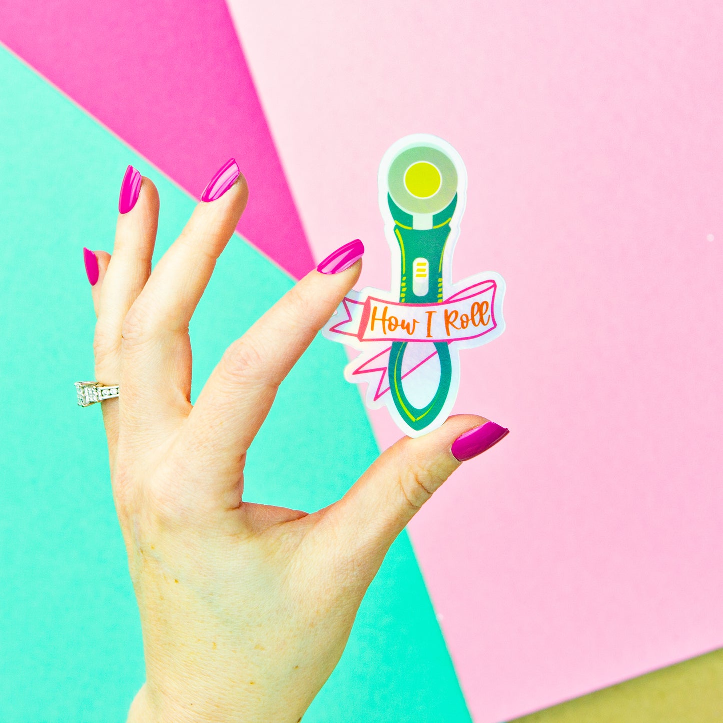 Rotary Cutter "How I Roll" Vinyl Sticker