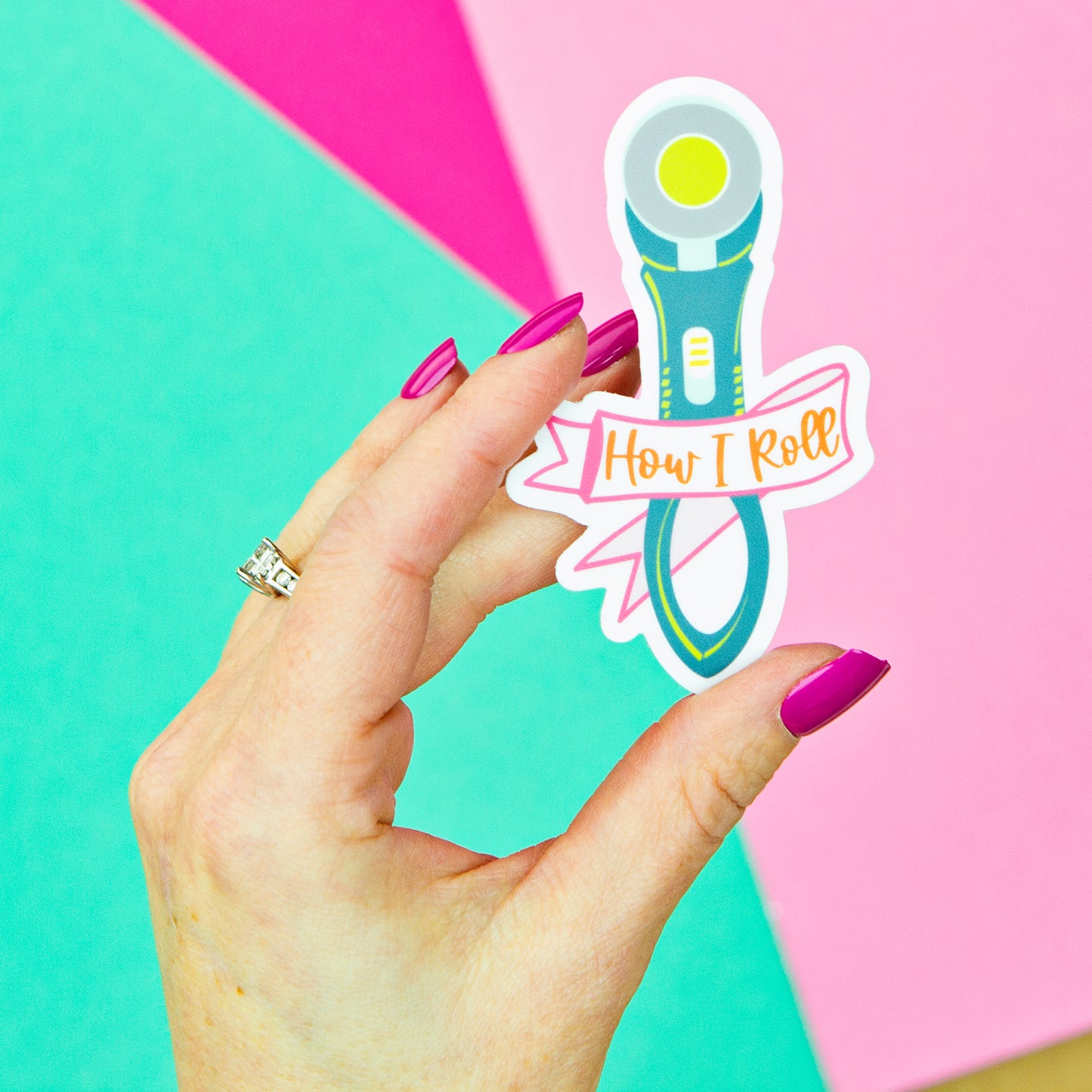 Rotary Cutter "How I Roll" Vinyl Sticker