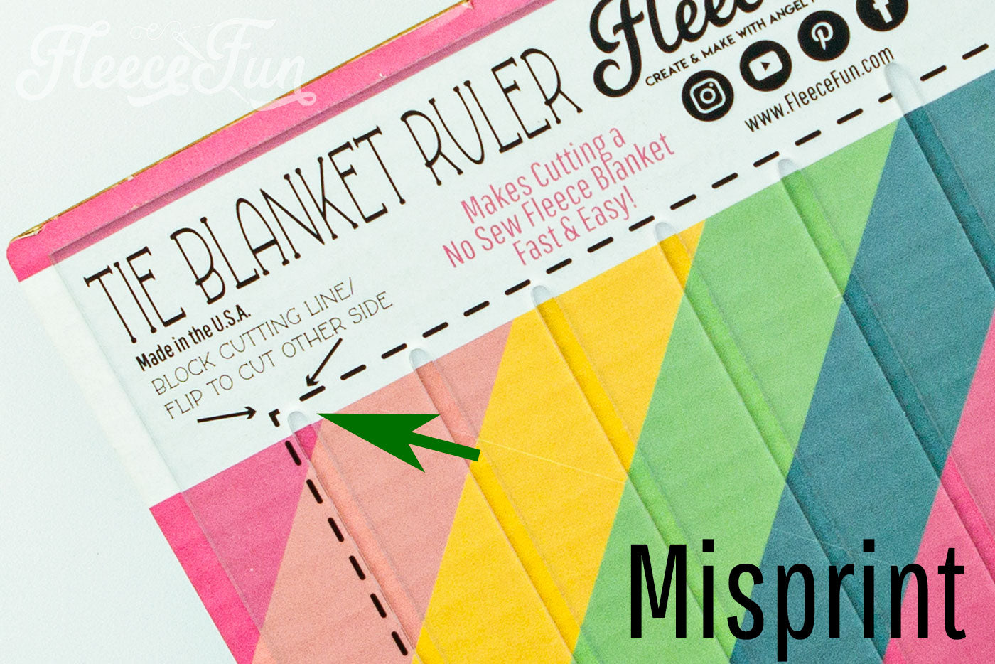 MISPRINT: Fleece Tie Blanket Ruler Template