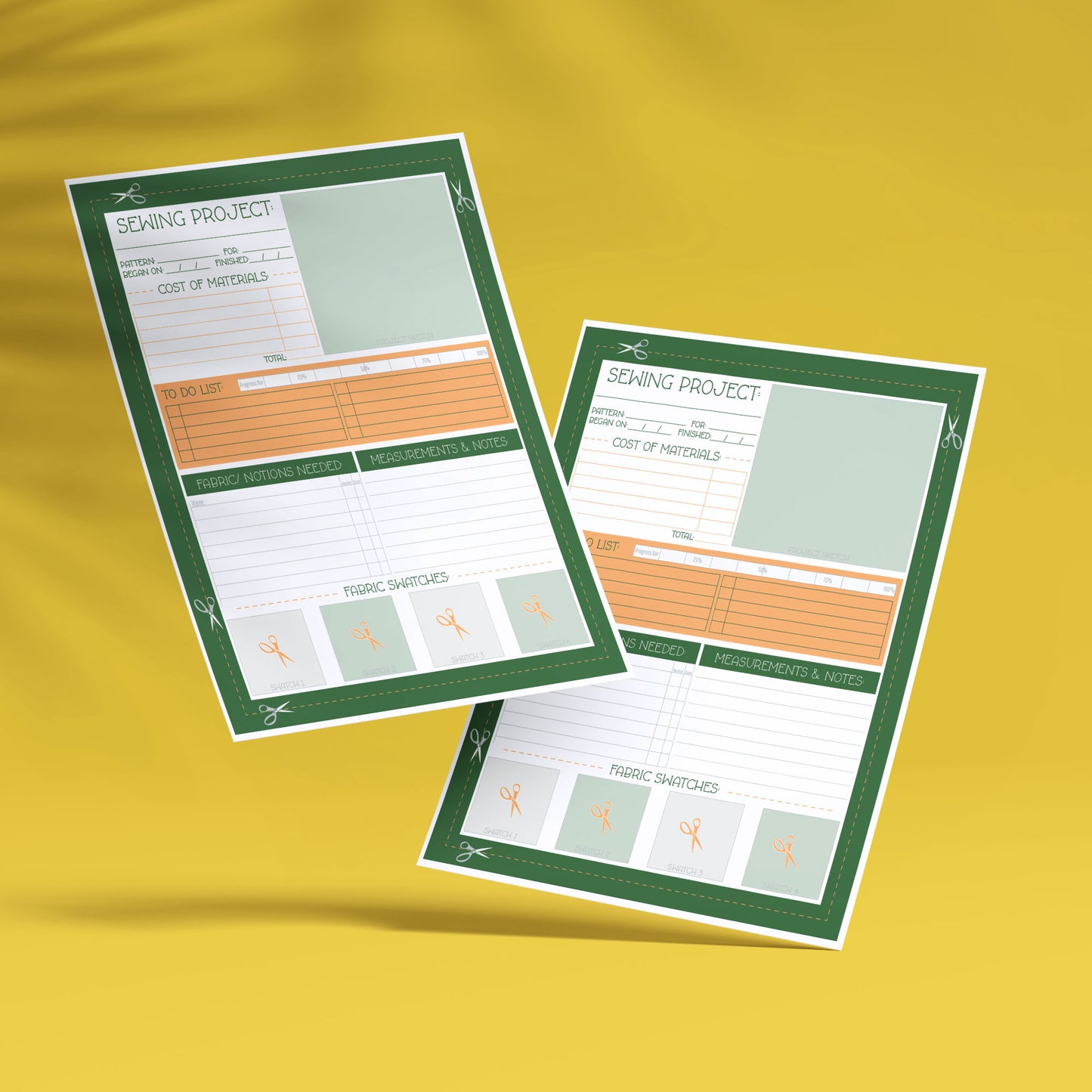 Sewing Project Planner Sheet PDF (Digital Download)