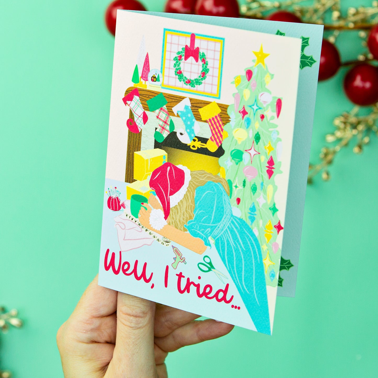 Funny Well I Tried Christmas Card | Sorry Holiday Card