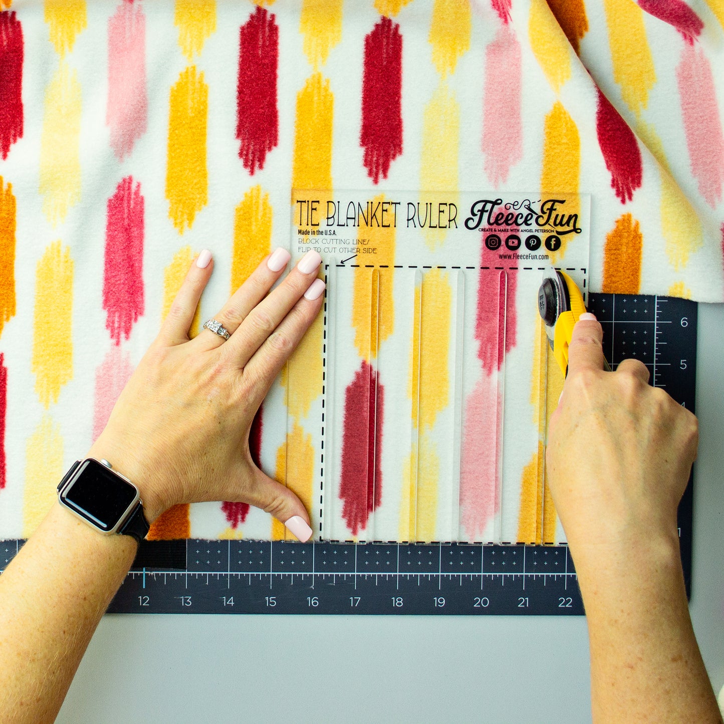 Fleece Tie Blanket Ruler Template